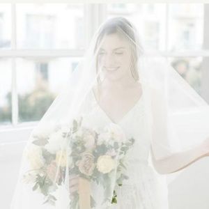 NEW English Net Wedding Veil With Blusher